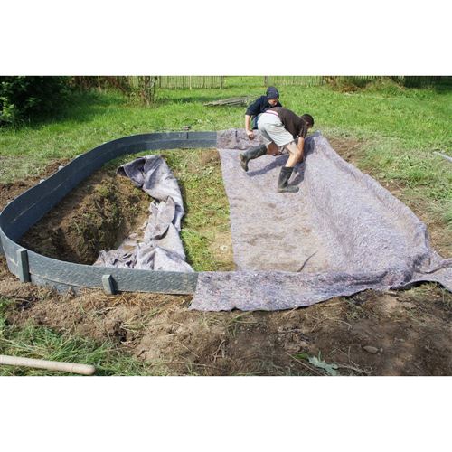 Plastový lem/ jezírkový okraj 25 m x 14 cm, šedý