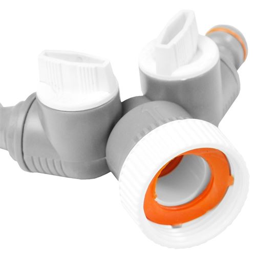 Hadicová rozbočka, rozdvojka WHITE LINE s 2 uzávěry, vnitřní závit  3/4"-1", WL-2222