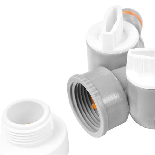 Hadicová rozbočka, rozdvojka WHITE LINE s 2 uzávěry, vnitřní závit  3/4"-1", WL-2222