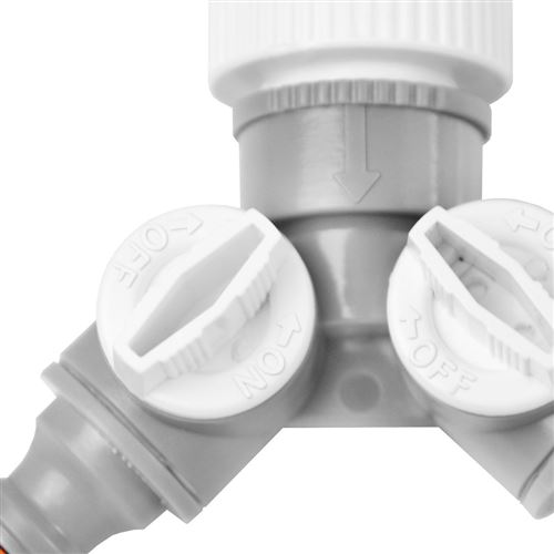 Hadicová rozbočka, rozdvojka WHITE LINE s 2 uzávěry, vnitřní závit  3/4"-1", WL-2222