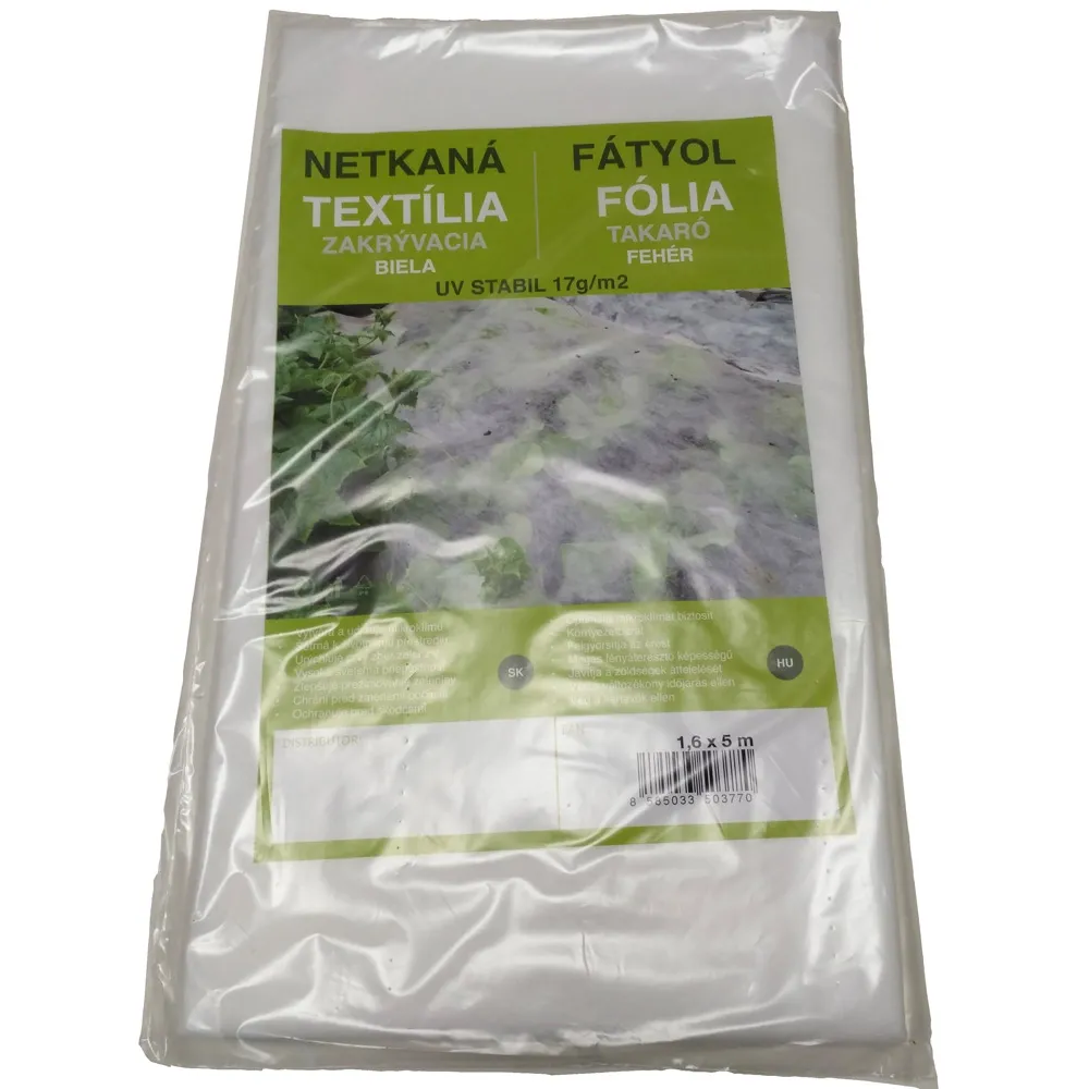 Zakrývací netkaná textilie bílá 1,6 x 5 m 17g/m2 UV stabilní