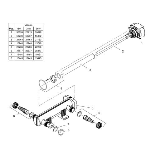 Oase - Křemíková trubice pro Vitronic 18, 24 a 36 W, Filtoclear 16000
