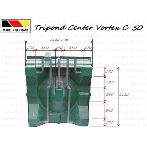 Průtokový filtr Tripond Center Vortex C-50 včetně médií