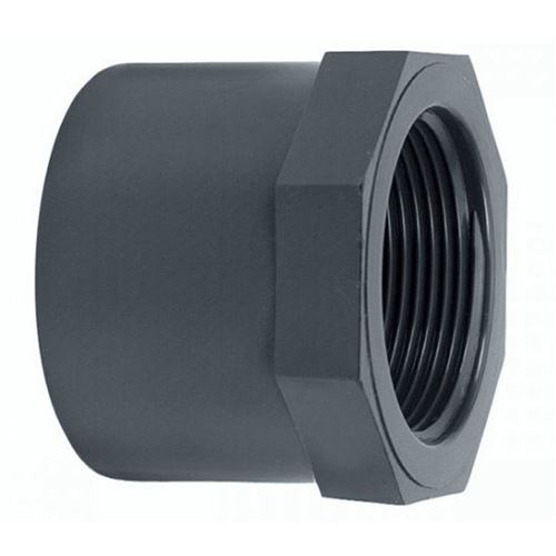 Redukce krátka závit F 50x1 1/4" PN16, PVC tvarovka
