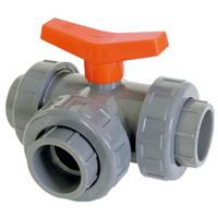PVC trojcestný kulový ventil T 63 mm lepení x lepení