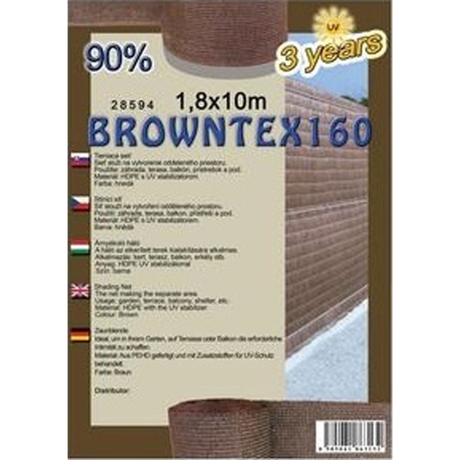 Stínící síť BROWNTEX160 1,8 x10m hnědá 90%