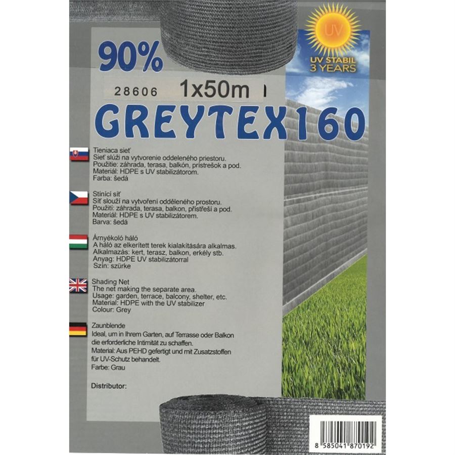 Stínící síť GREYTEX160 1 x50m šedá 90%