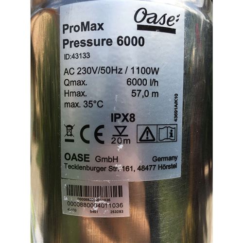 Ponorné čerpadlo Oase ProMax Pressure Automatic 6000/8