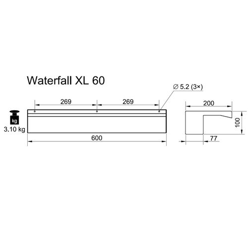 Oase Waterfall XL 60 - Nerezový vodopád