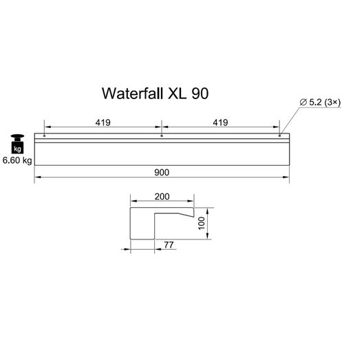 Oase Waterfall XL 90 - Nerezový vodopád
