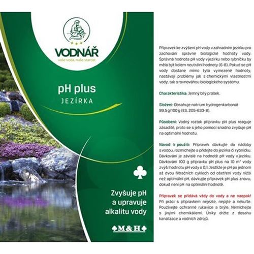Přípravek na úpravu vody Vodnář pH plus Jezírka 3 kg
