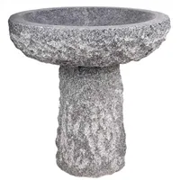 Žulové napajedlo s podstavou tmavošedé 40 x 40 cm