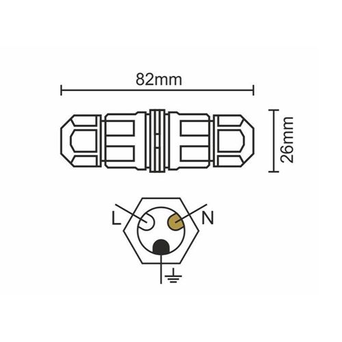 Konektor Nedes CW132 - IP67 C20A/WP/3x1,5/2