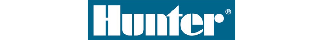 Logo značky Hunter – specialista na zavlažovací systémy pro zahrady, parky a komerční plochy.