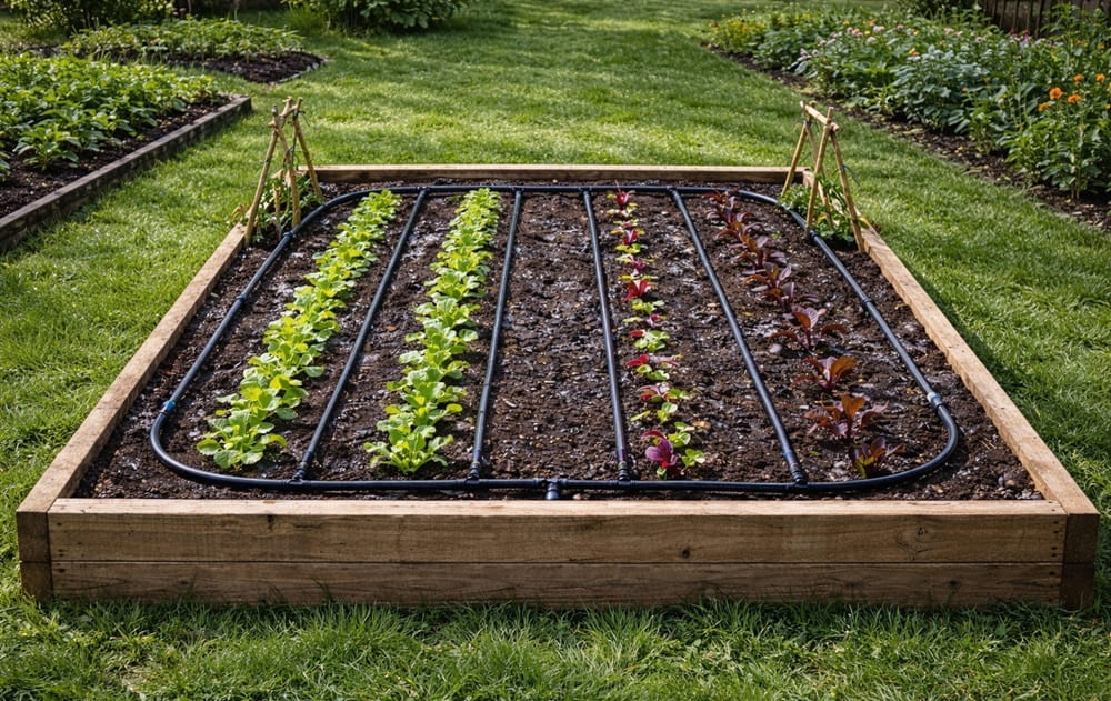 Okruhové zapojení kapkových hadic pro zavlažování