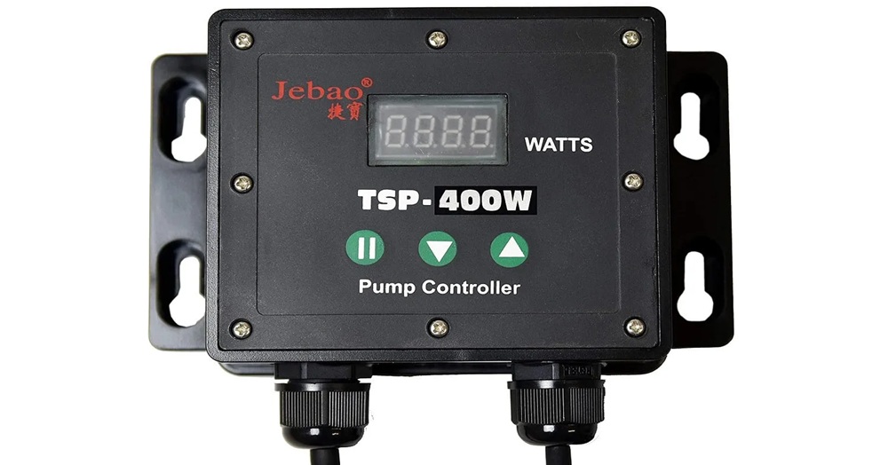 Regulátor výkonu čerpadla Jebao TSP-400W s digitálním displejem pro plynulé ovládání průtoku a úsporu energie jezírkových čerpadel