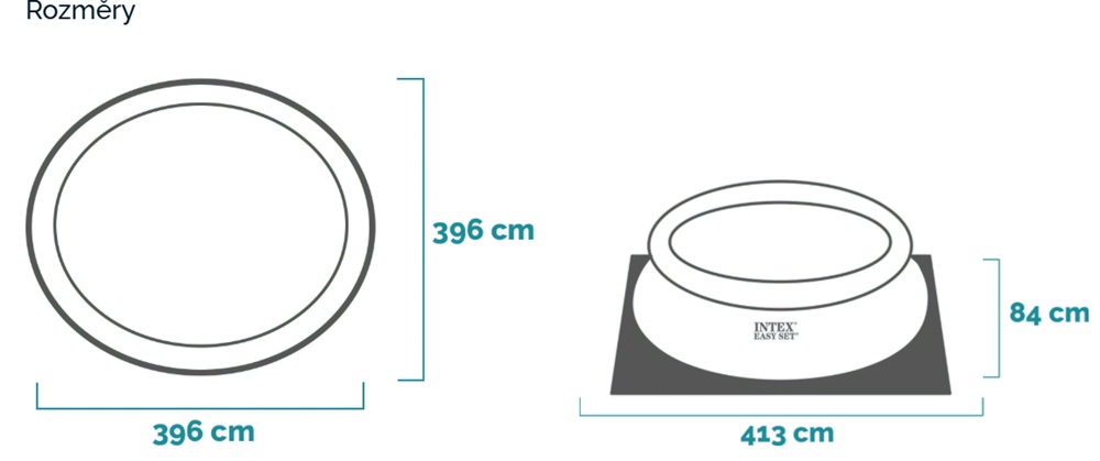 Rozměry bazénu Intex Easy Set 396 x 84 cm