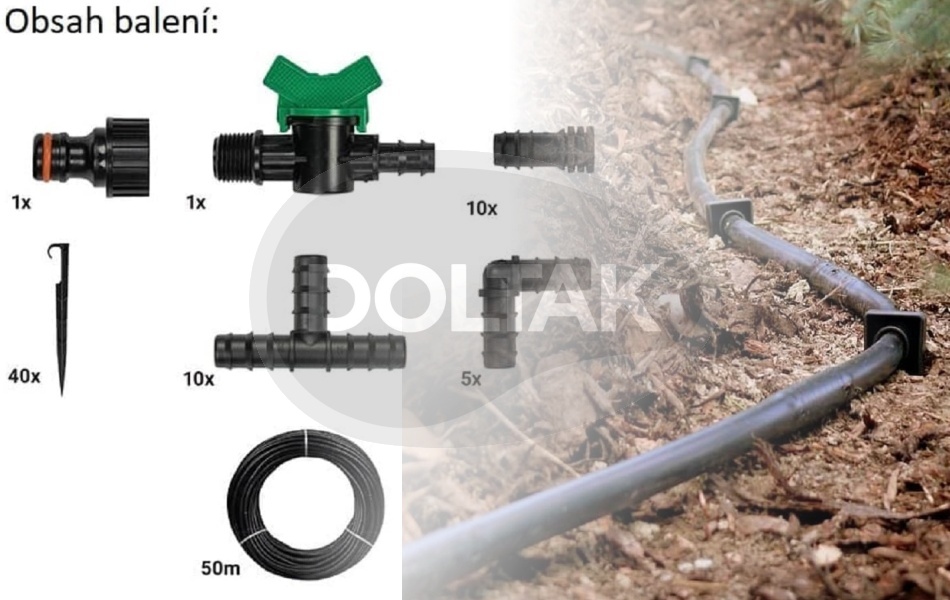 Sada kapkové závlahy - hadice 50 m Bradas WATER FLOW DRIP