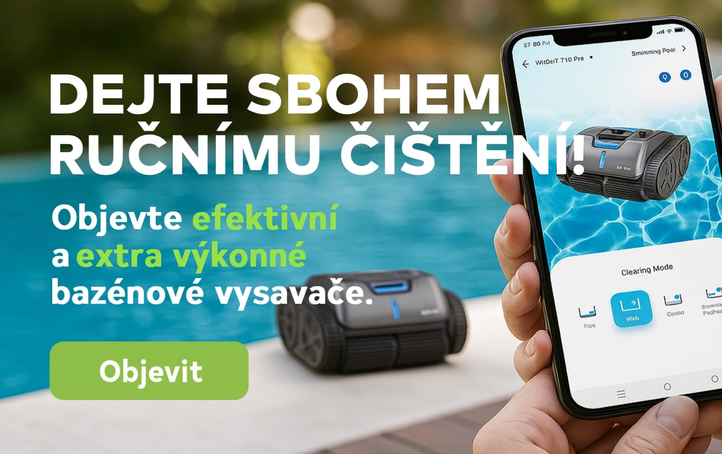 Objevte extra výkonné bazénové vysavače a dopřejte bazénu prémiovou péči.